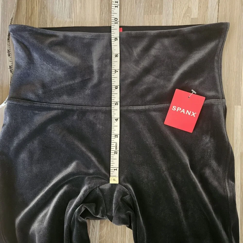 SPANX Tummy Control Lapis Night Navy M Super Soft Velvet Leggings Whimsigoth NWT